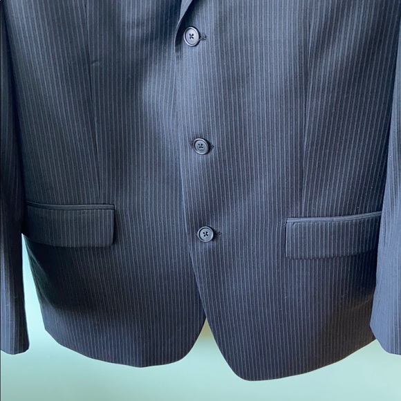 Calvin Klein Dark Blue Striped Suit Jacket 40R - Picture 3 of 11
